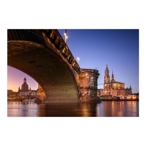 Acryl Board (01431) Augustusbrücke am Morgen